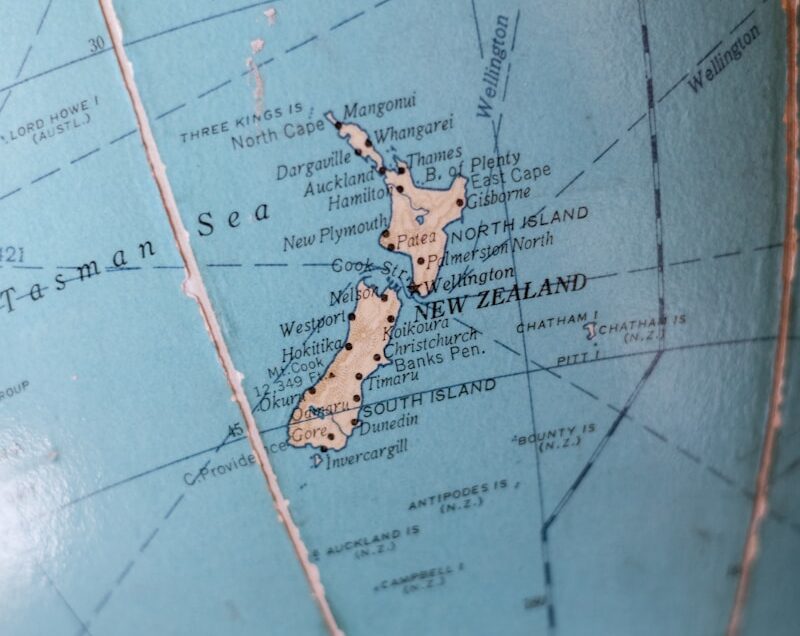 a close up of a globe with a map on it