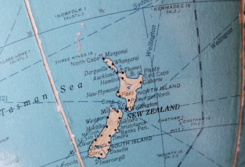 a close up of a globe with a map on it